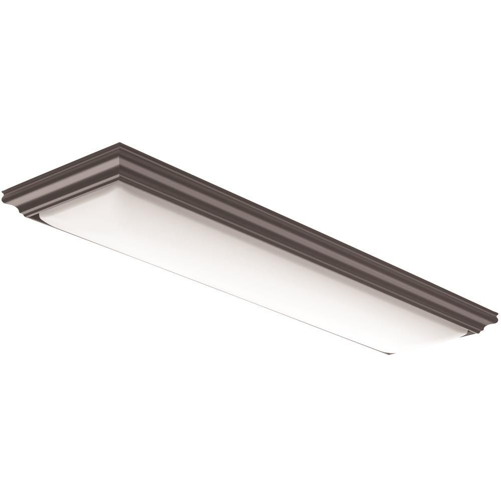 Lithonia Lighting-FMFL 30840 VANL BZ-Vanderlyn - 48 Inch 32W 4000K 1 LED Linear Flush Mount   Matte White Finish with White Acrylic Glass